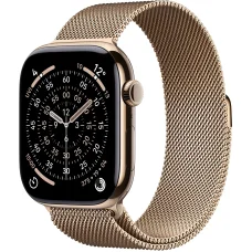 Apple Watch Series 11 46mm Gold Titanium Case with Gold Milanese Loop - S/M